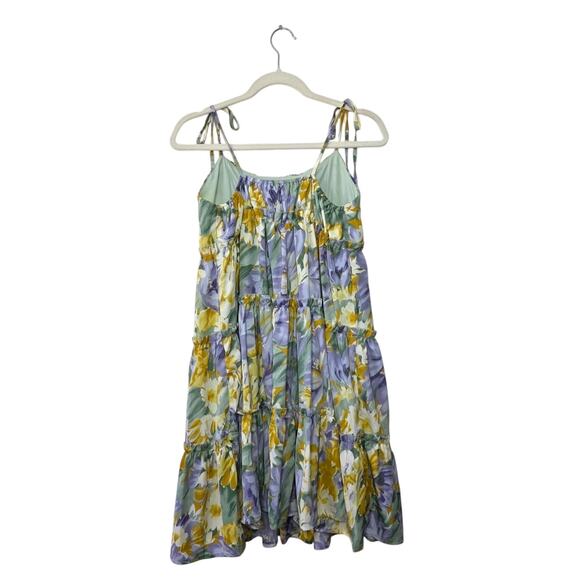 AMBITION Multi Floral Tier Dress with Shoulder Tie Straps - Picture 4 of 6